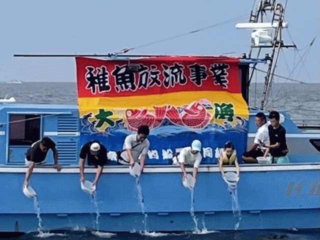 放流の様子